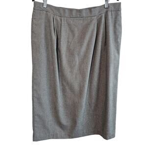 Vintage Plaid Skirt Womens Size 2X Black Houndstooth 90s Pencil Preppy Academia